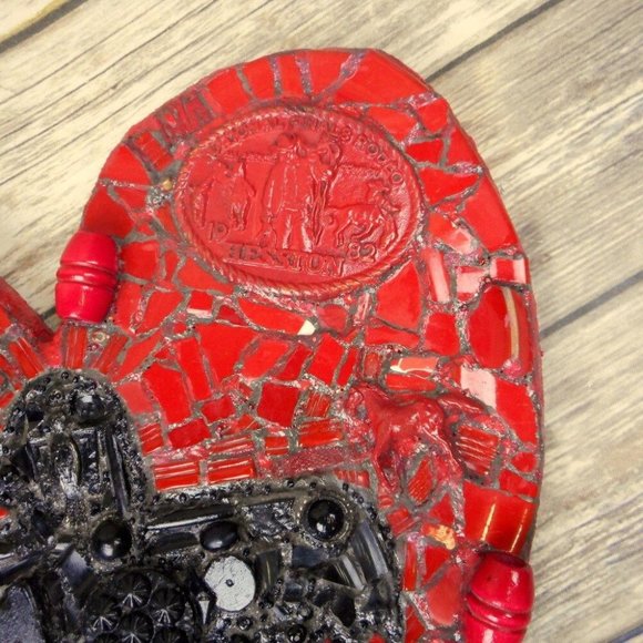 Thunderbird Heart Wall Art Mixed Media Red Black Native American Horse Western - Picture 4 of 10